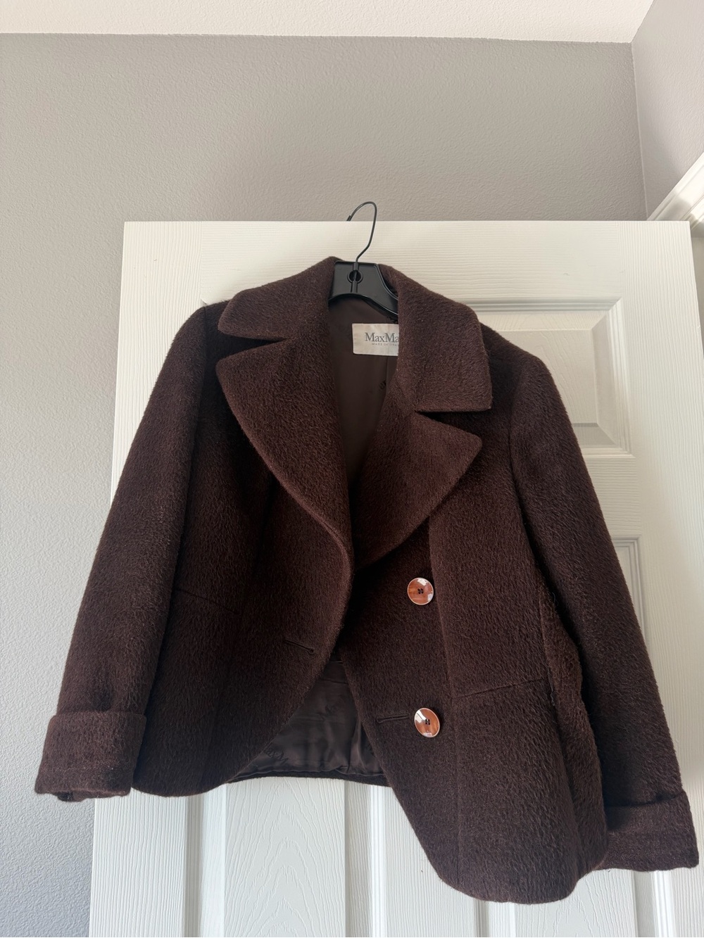 MaxMara Chocolate Brown Short Peacoat